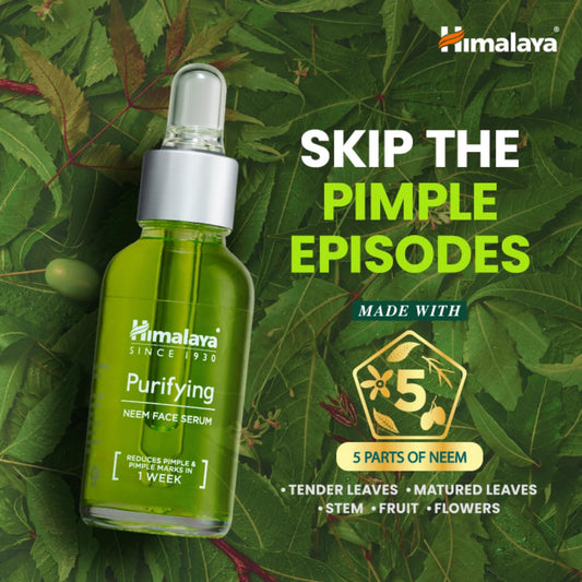 Purifying Neem Face Serum | 2% Natural Salicylic Acid & Cica & Neem | Reduces Acne & Acne Marks | Tightens pores & soothes inflammation | Made with 98% Natural Origin Ingredients | Made for Acne prone skin | 30 ml