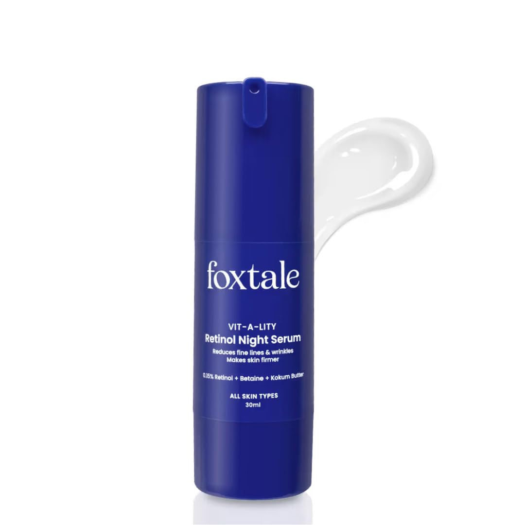 Foxtale 0.15% Retinol Night Serum | Anti-Aging, Reduces Fine Lines & Wrinkles | No Purging | All Skin Types | 30ml