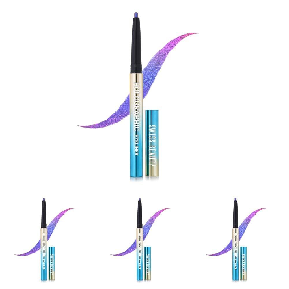 SWISS BEAUTY Holographic Shimmery Pencil Eyeliner | Waterproof, Smudge Proof, Long Lasting Eyeliner With Easy Application | Shade- Milky Way, 0.2G, Assorted