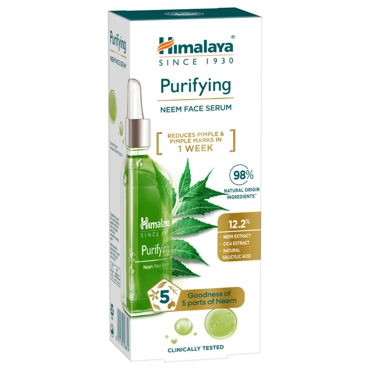 Purifying Neem Face Serum | 2% Natural Salicylic Acid & Cica & Neem | Reduces Acne & Acne Marks | Tightens pores & soothes inflammation | Made with 98% Natural Origin Ingredients | Made for Acne prone skin | 30 ml