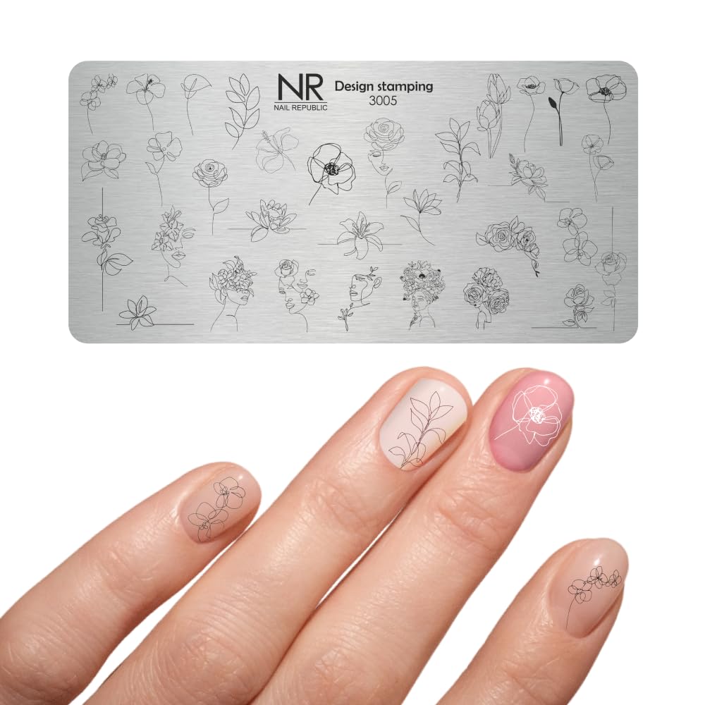 Nail Republic Nail Stamping Plate – Metal Nail Art Template for Manicure Designs | Alchemy Collection | Professional Nail Stamping Kit