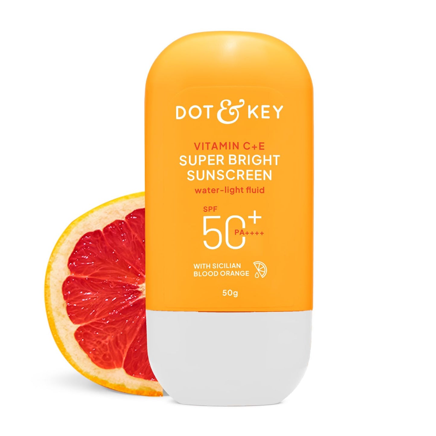Dot & Key Vitamin C+E Super Bright Sunscreen SPF 50+ PA++++ | Boosts Glow, Reduces Dark Spots & Dullness | No White Cast | 50g