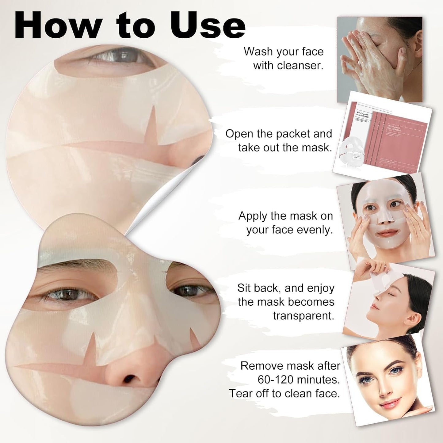 Glow Rest Bio Collagen Overnight Face Mask – Glass Skin Hydrogel Mask | Pore Minimizing, Skin Firming | 50,000ppm Collagen | Pack of 1