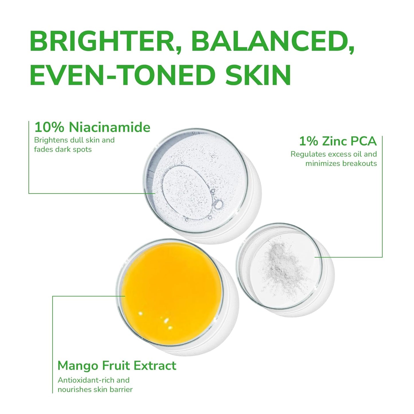 10% Niacinamide Face Serum with Zinc & Mango Extract | Fades Acne Marks, Controls Oil & Dark Spots | Men & Women | 30ml