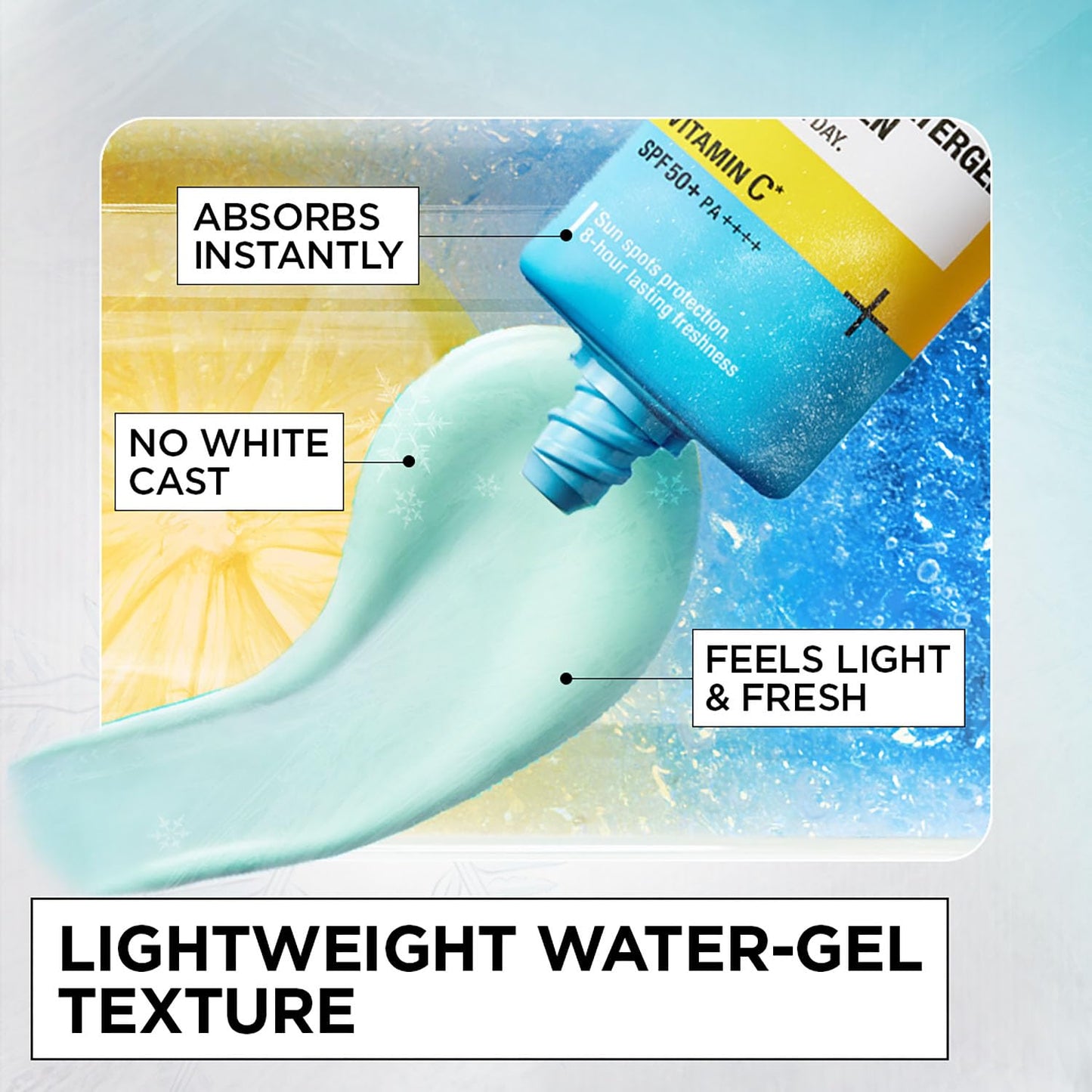 Garnier Super UV Cooling Watergel Sunscreen SPF 50 PA++++ | Instant Cooling, 8hr Freshness | No White Cast | All Skin Types | 60ml