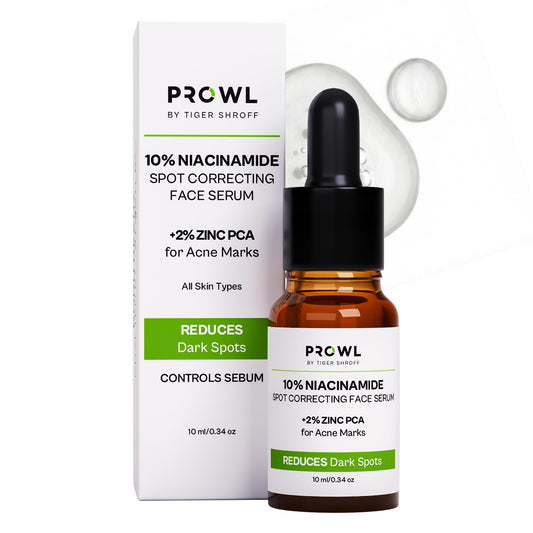 PROWL by Tiger Shroff 10% Vitamin C Serum for Daily Glowing Skin | Reduces Dark Spots & Evens Skin Tone for Men | Face Brightening Serums for All Sensitive Dry Oily Combination Skin Care | 10ml