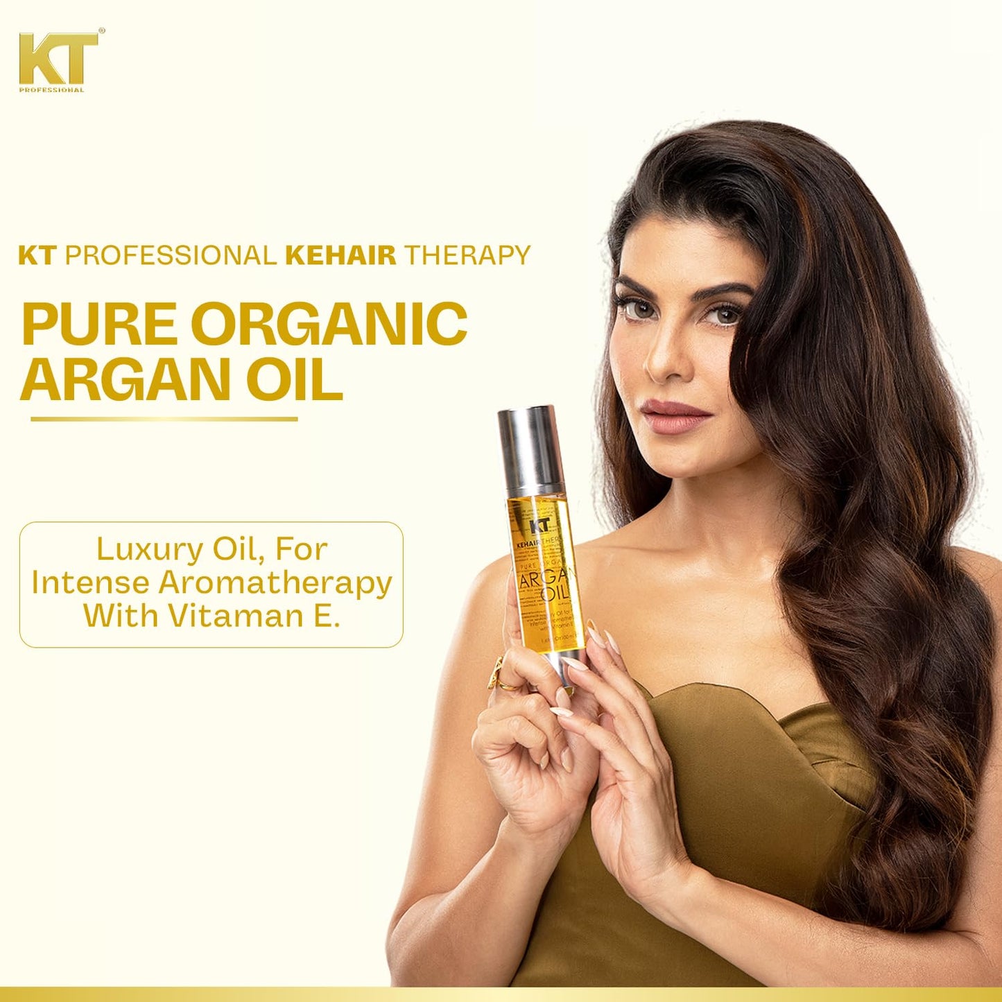 KT Professional Keratin Protein Argan Oil Hair Serum 50ml – Repairs Damaged Hair | Sulfate & Paraben Free | Vitamin E for Shine & Softness