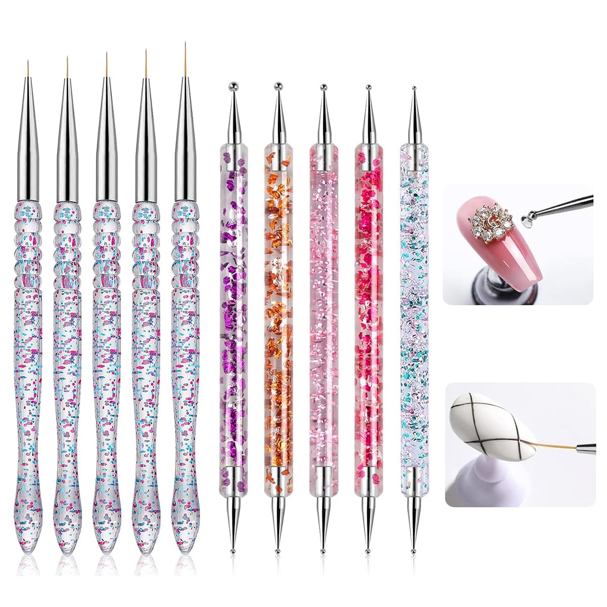 Nail Art Tools Kit - Set of 10