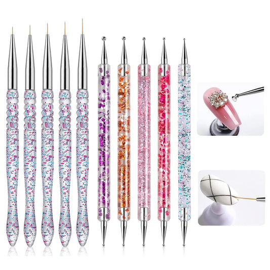 Nail Art Tools Kit - Set of 10