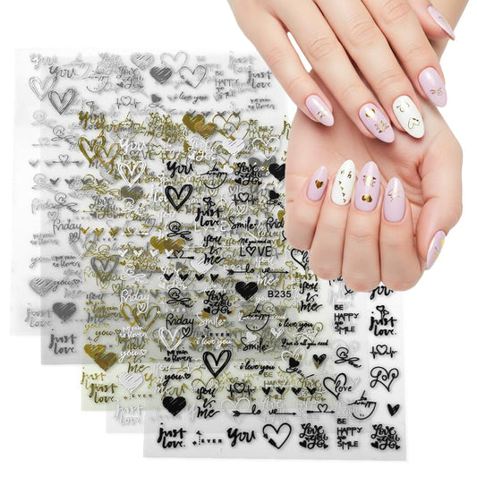 Y2K Laser Nail Art Stickers - 6 Sheets