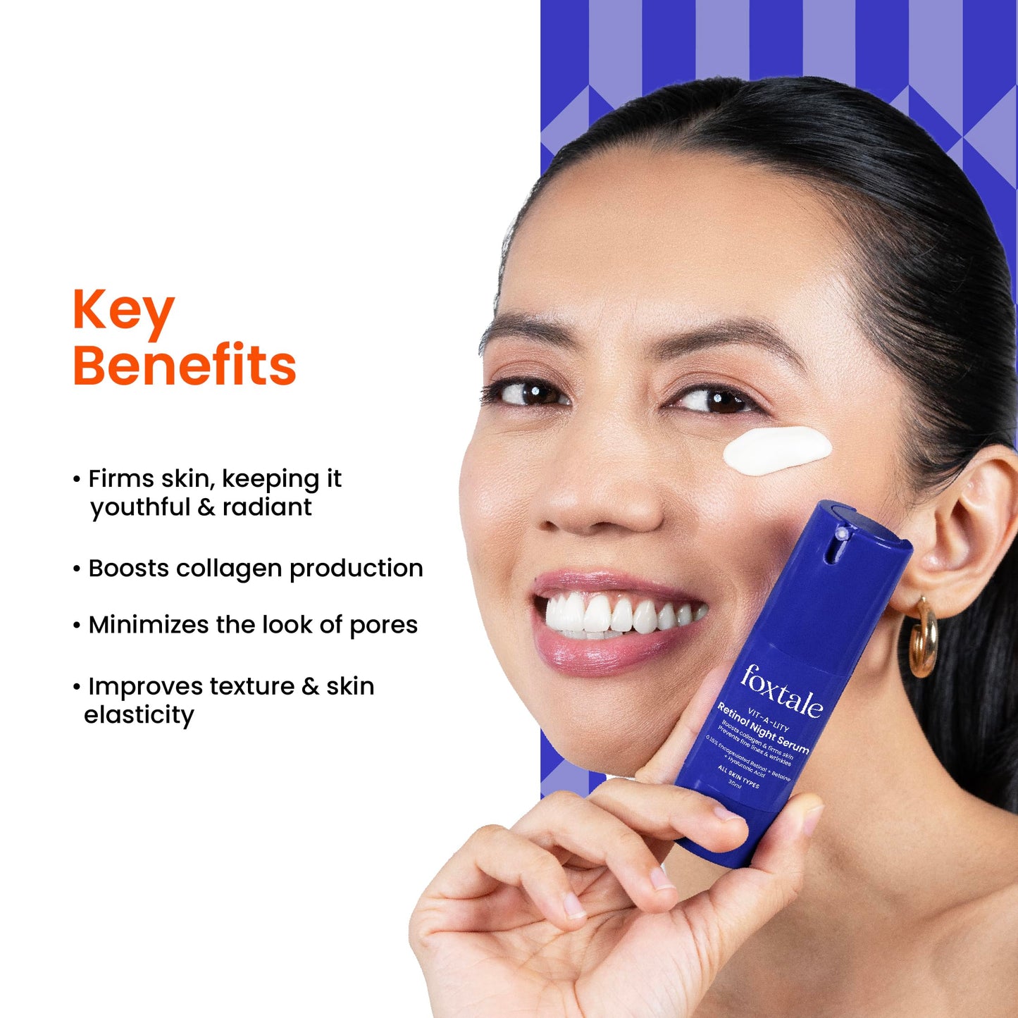 Foxtale 0.15% Retinol Night Serum | Anti-Aging, Reduces Fine Lines & Wrinkles | No Purging | All Skin Types | 30ml